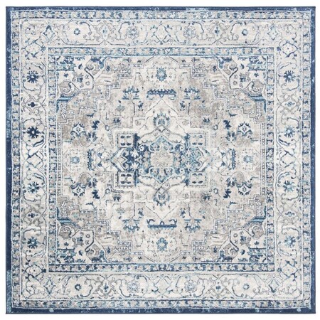 Safavieh 10 x 10 ft. Brentwood 851G Power Loomed Square Area Rug Light Grey & Blue BNT851G-10SQ